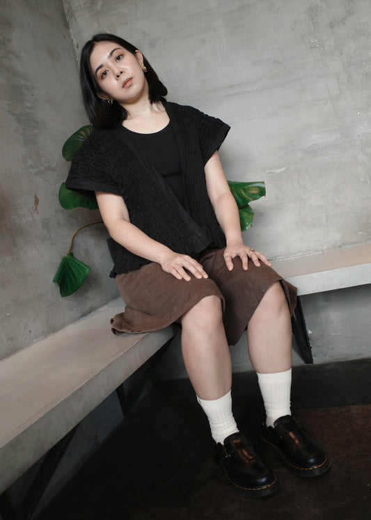 ruri kimono - linen, black