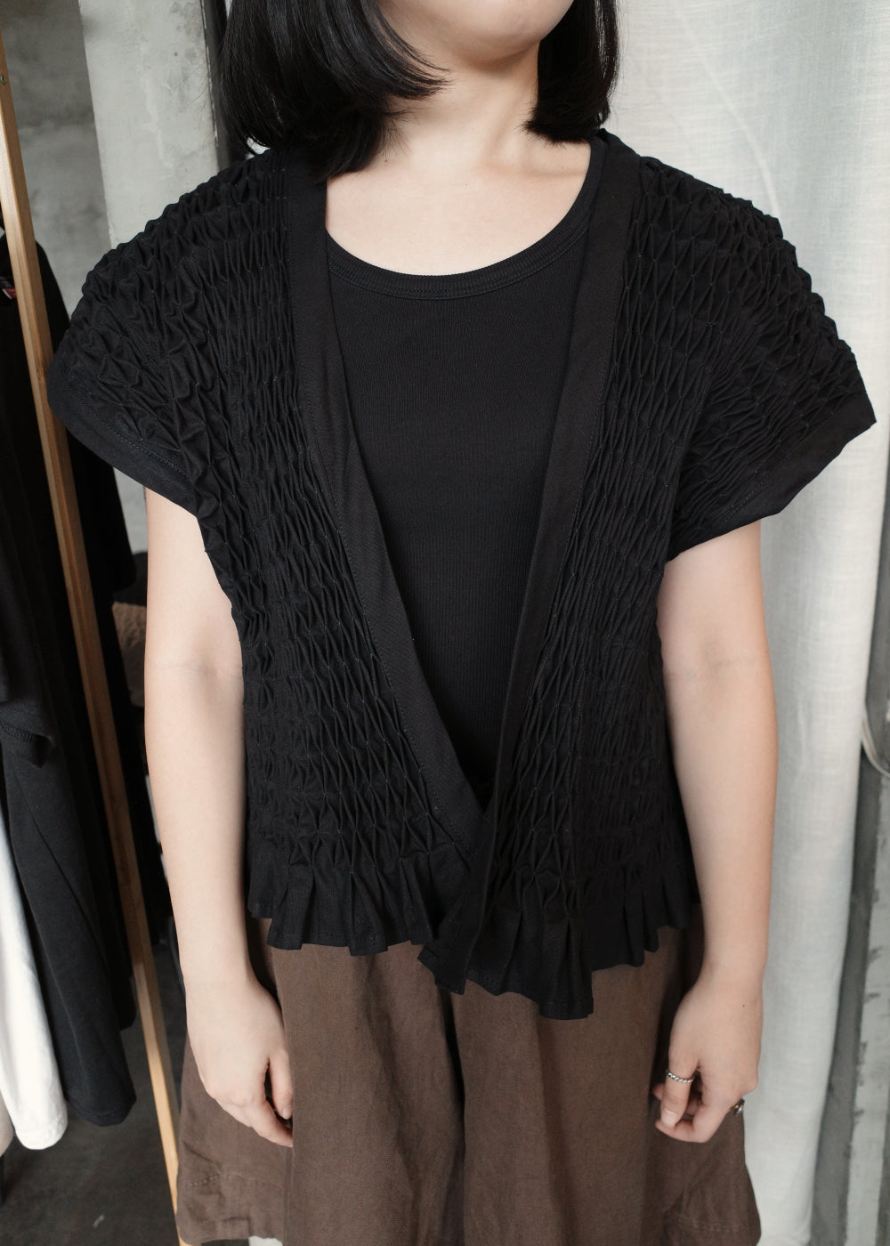 ruri kimono - linen, black