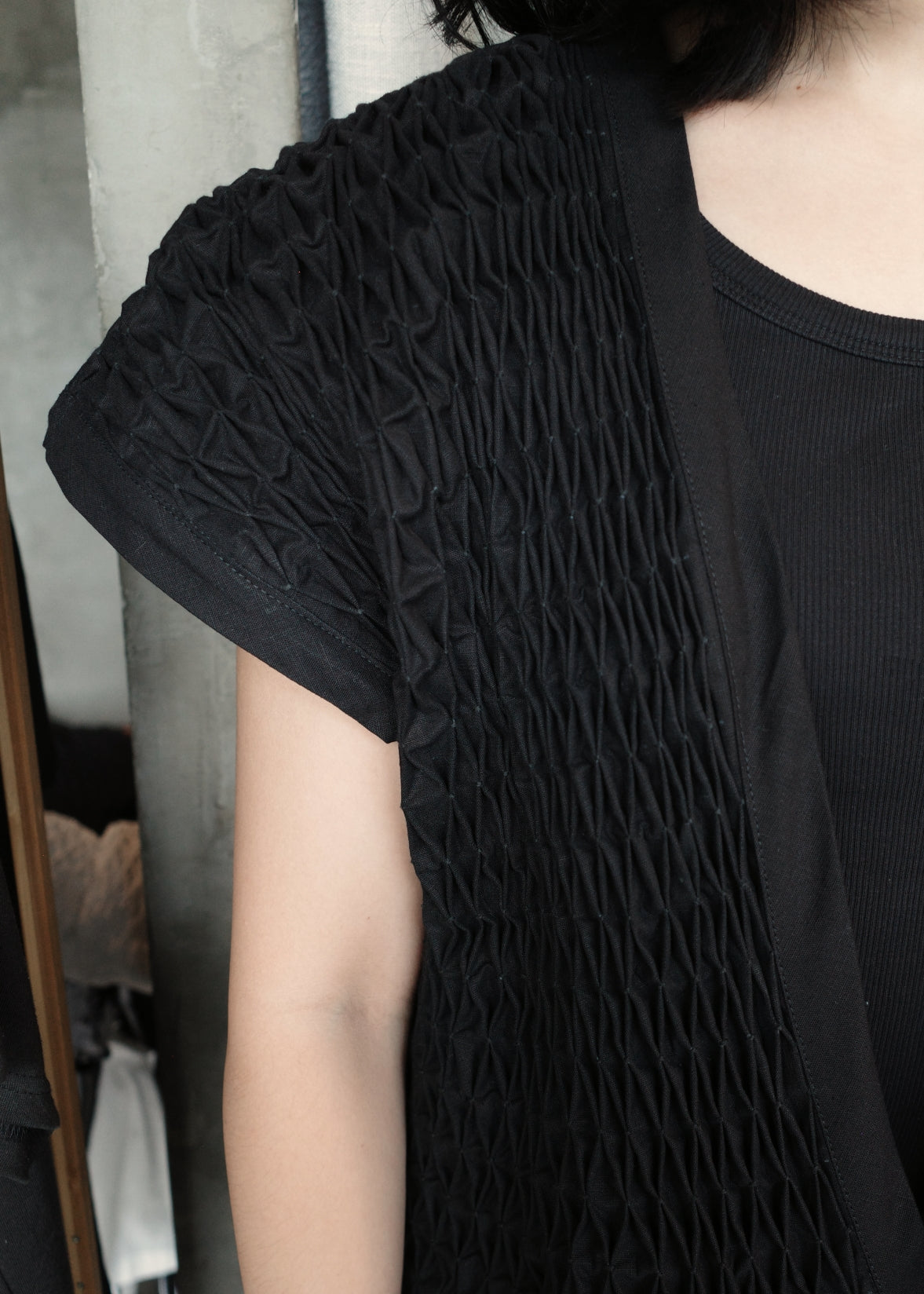 ruri kimono - linen, black