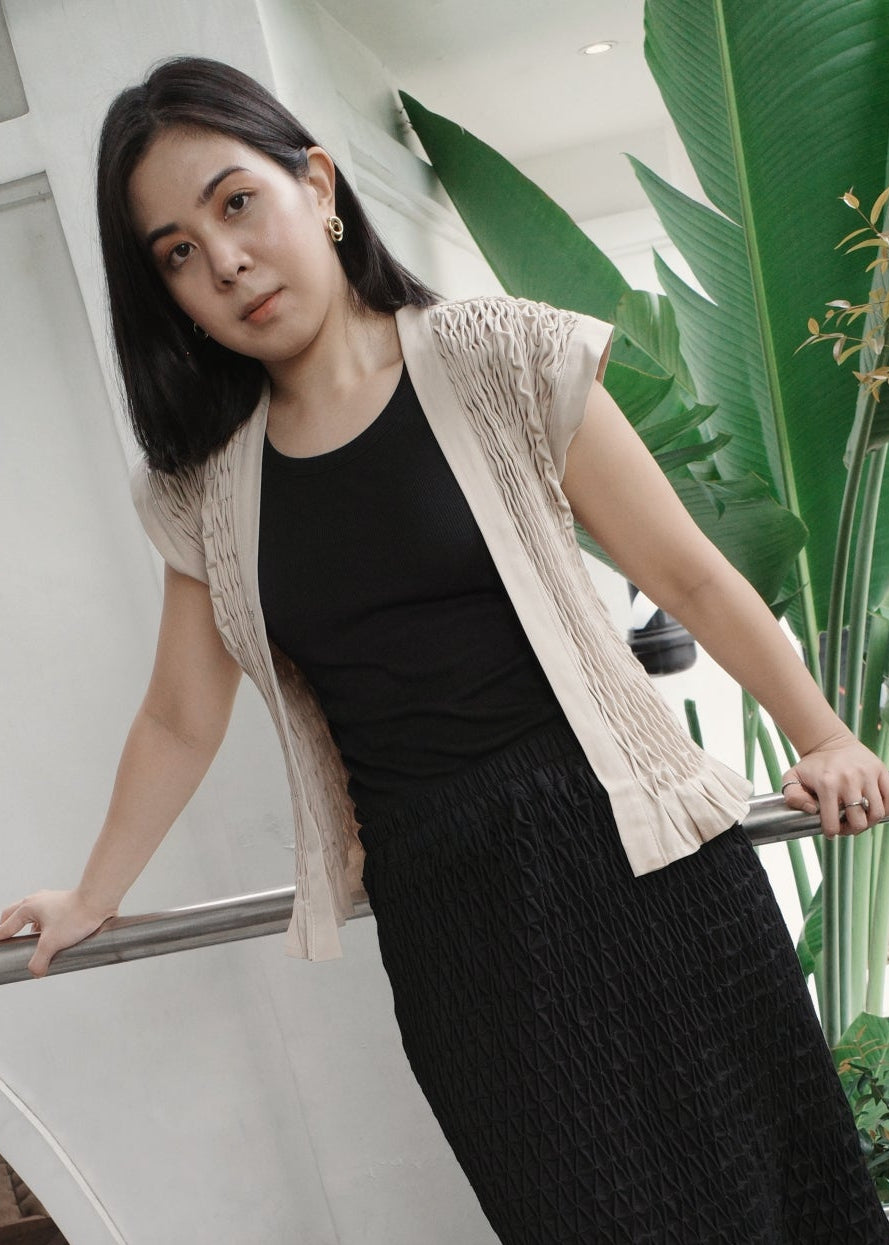 karine vest - soft twill, khaki