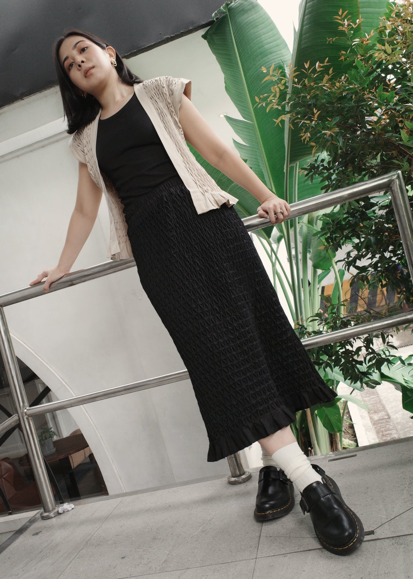 karine vest - soft twill, khaki