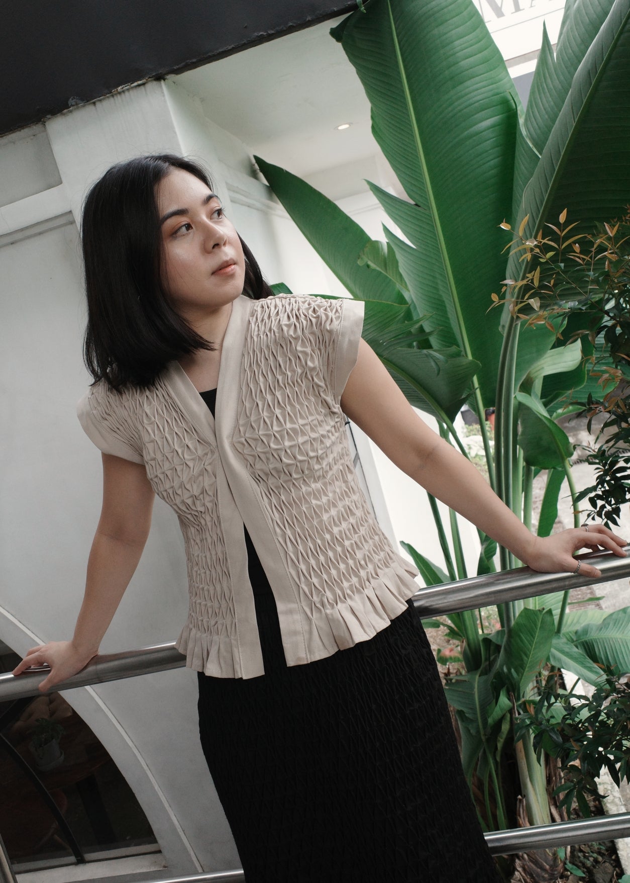 karine vest - soft twill, khaki