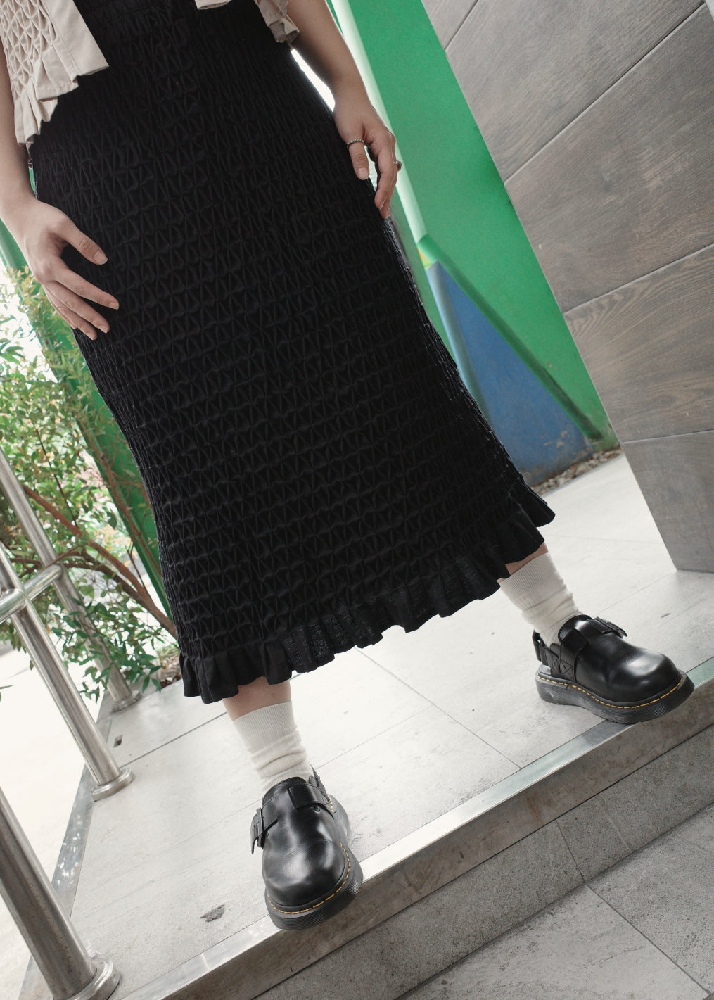 bertie  long skirt - black
