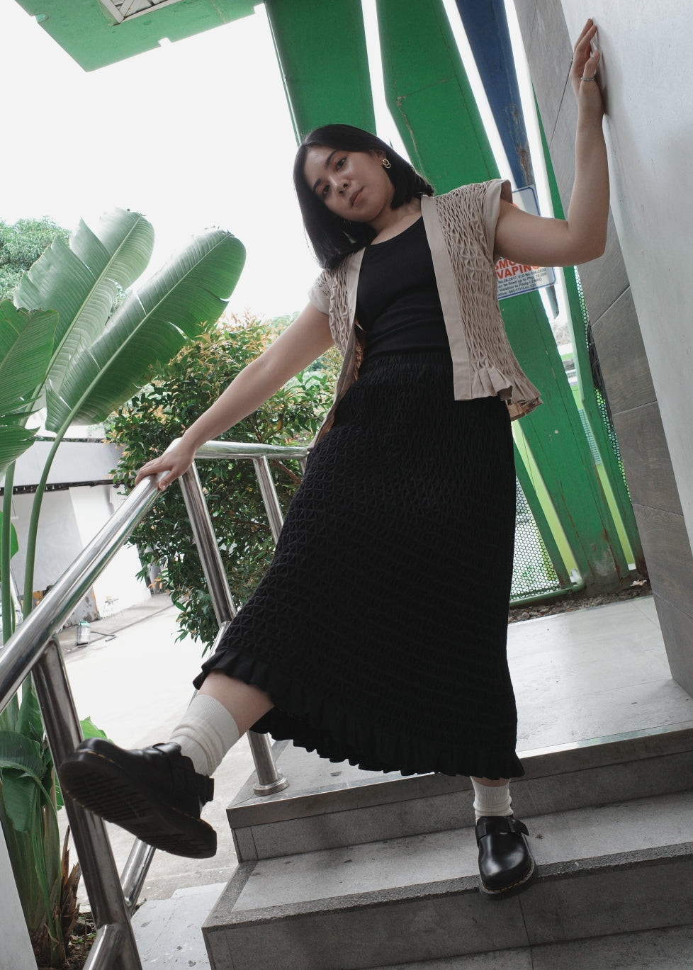 bertie  long skirt - black