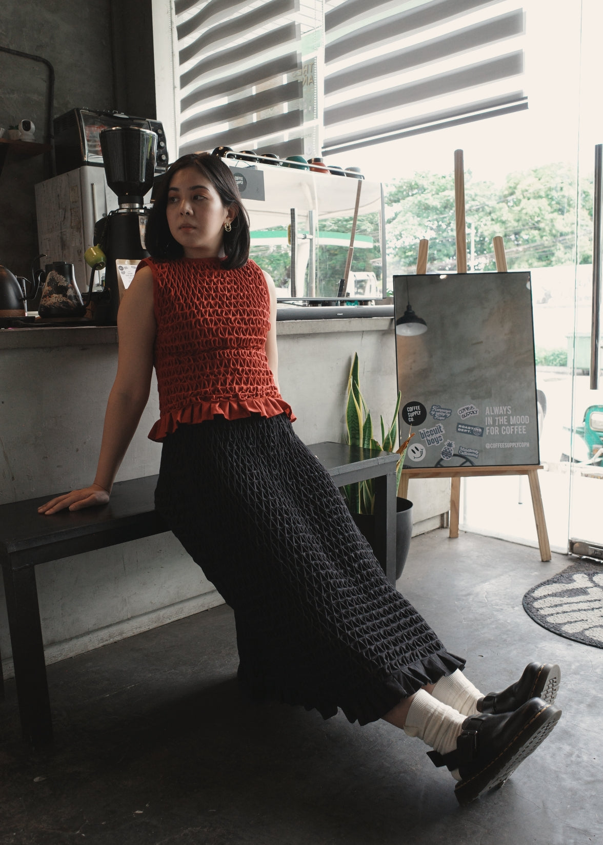 bertie  long skirt - black