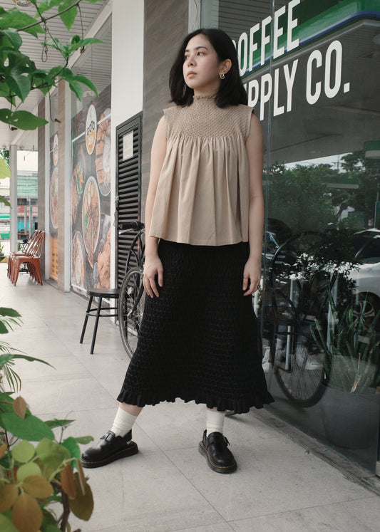 bertie  long skirt - black