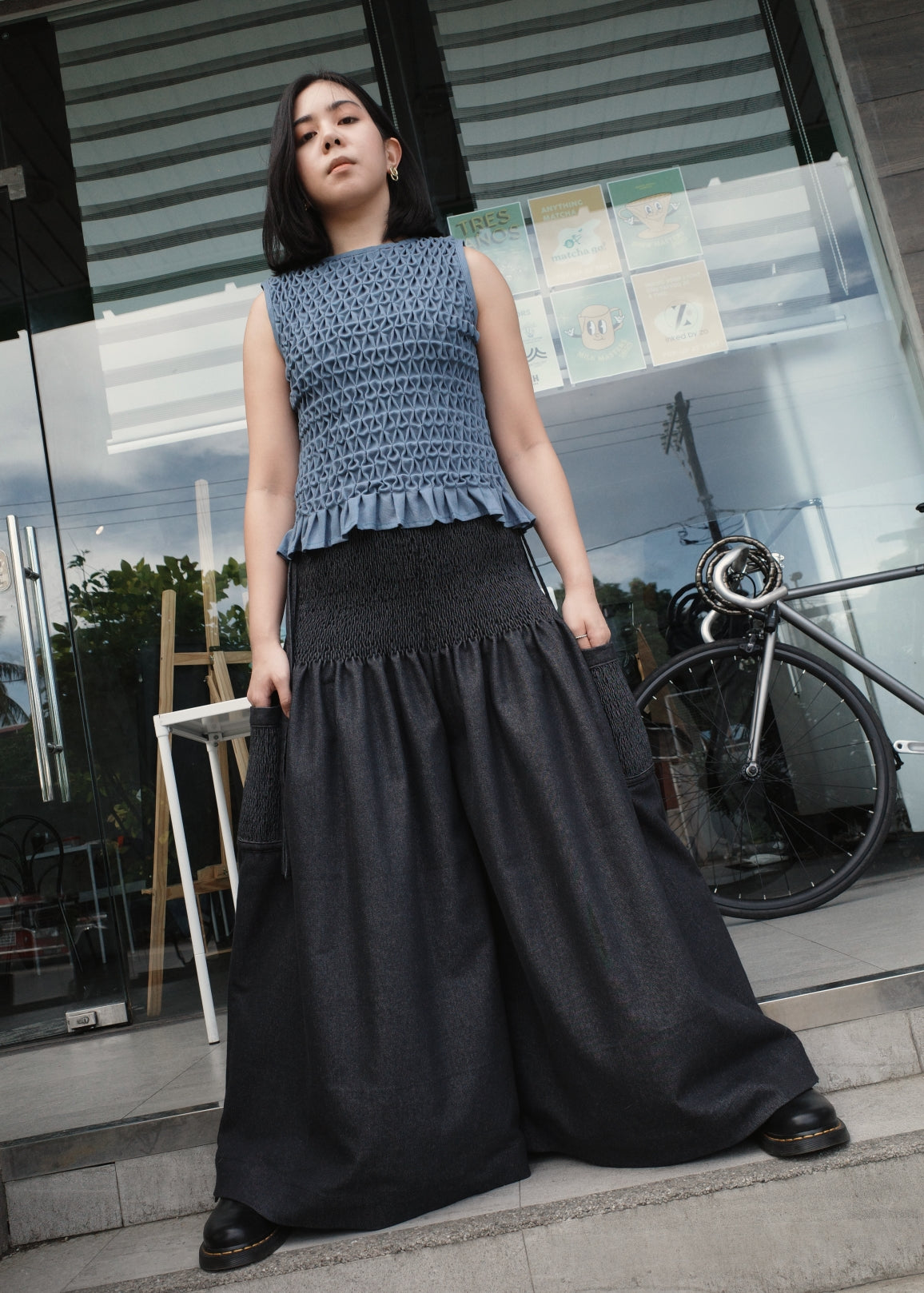 valerie shirt - denim colored linen