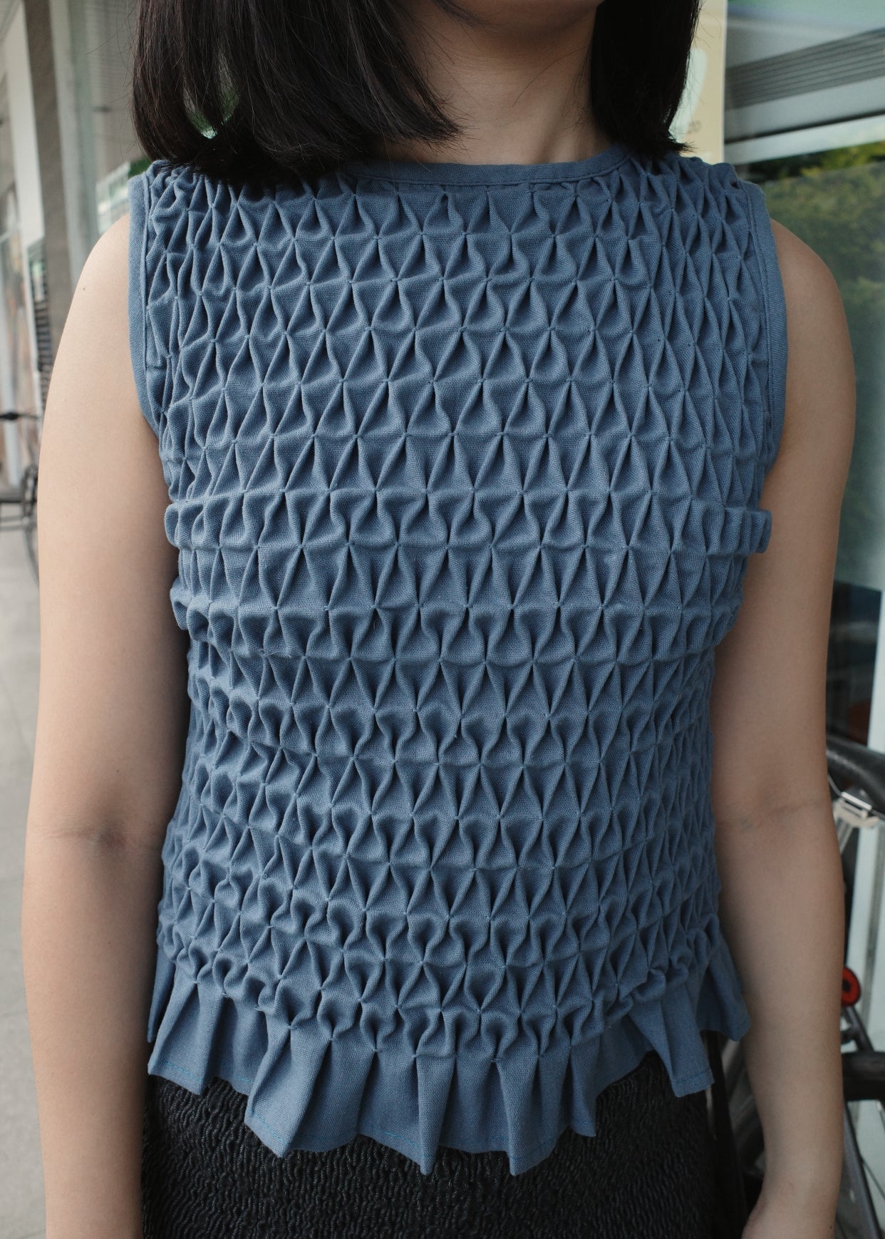 valerie shirt - denim colored linen