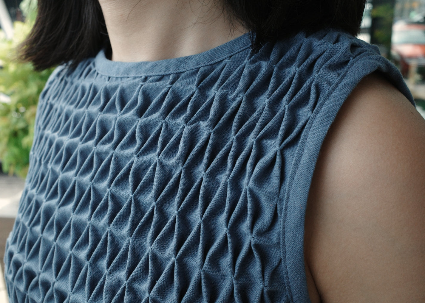 valerie shirt - denim colored linen