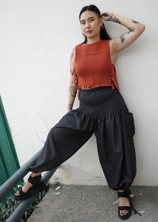 trey pants - soft maong, black