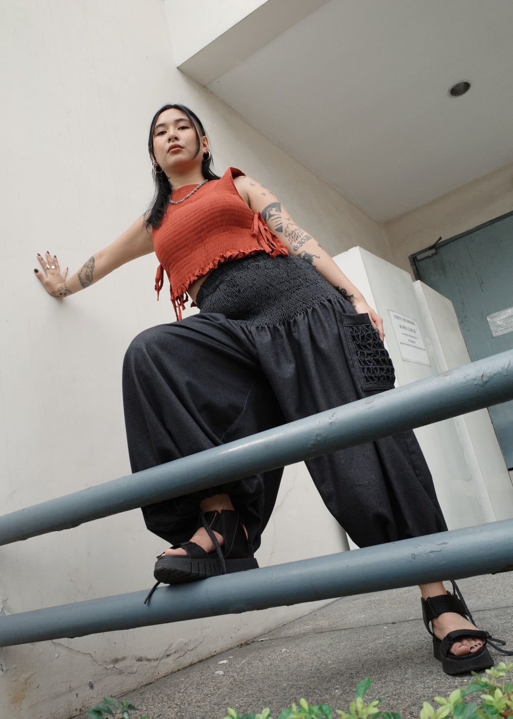 trey pants - soft maong, black