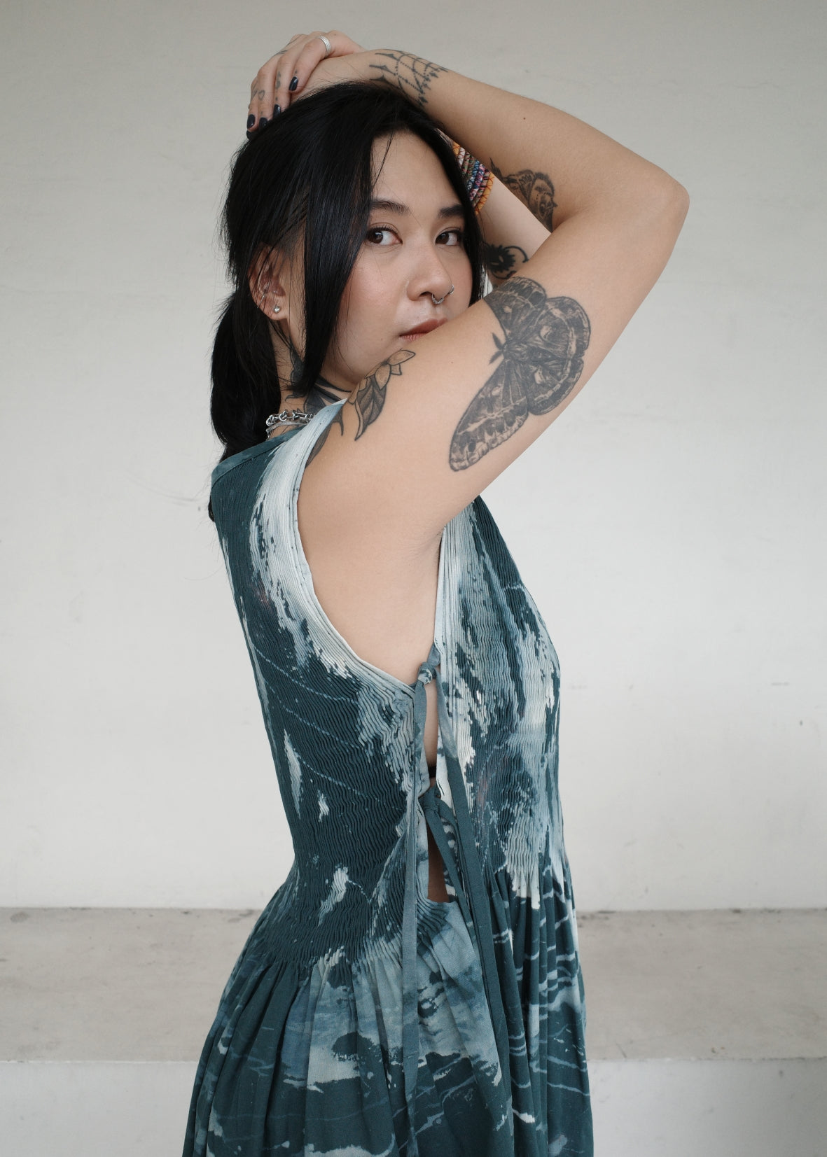 helen dress - dyed green