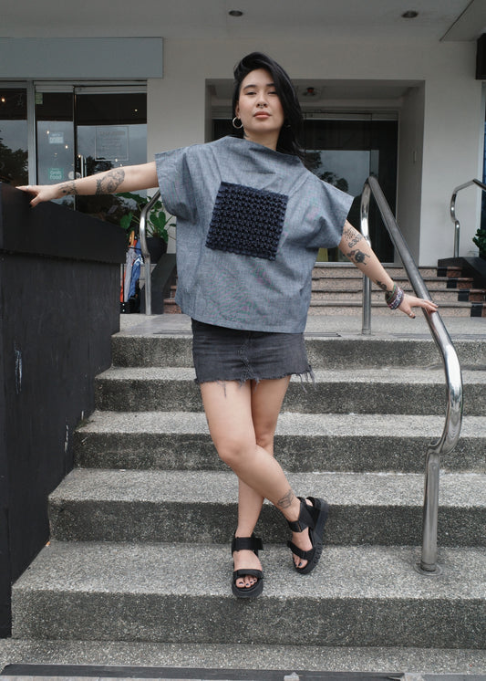 mithi blouse - blue chambray