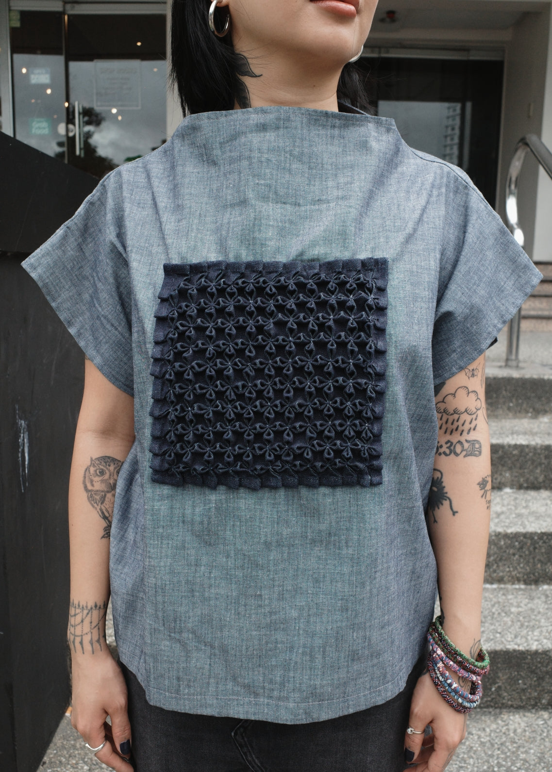 mithi blouse - blue chambray