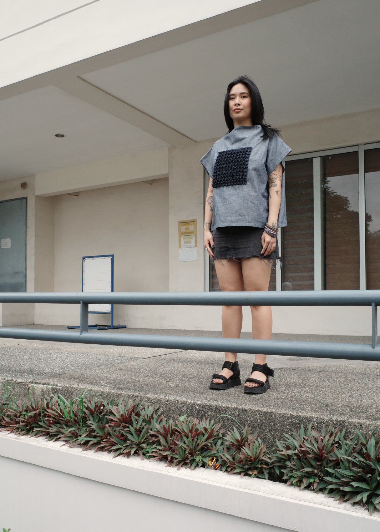 mithi blouse - blue chambray