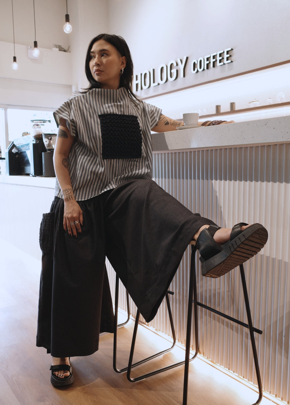 mithi blouse - striped twill