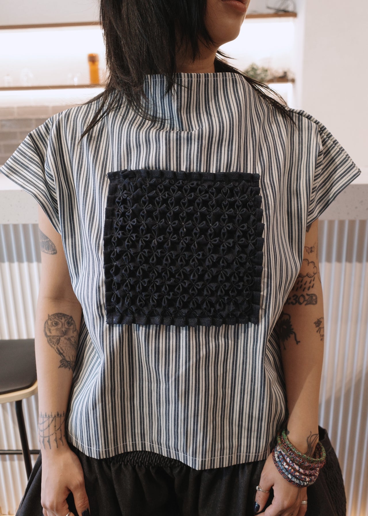 mithi blouse - striped twill