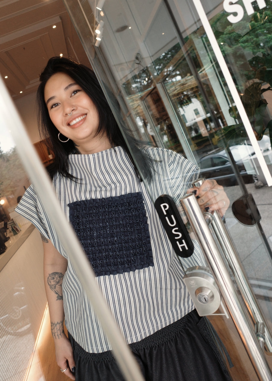 mithi blouse - striped twill