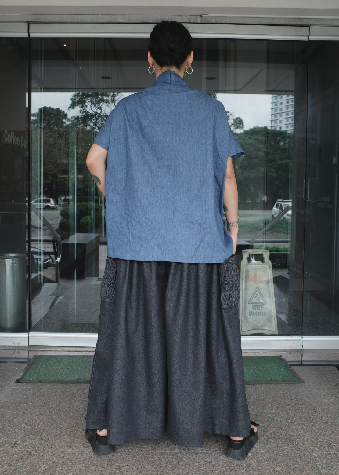 lorina blouse - blue denim