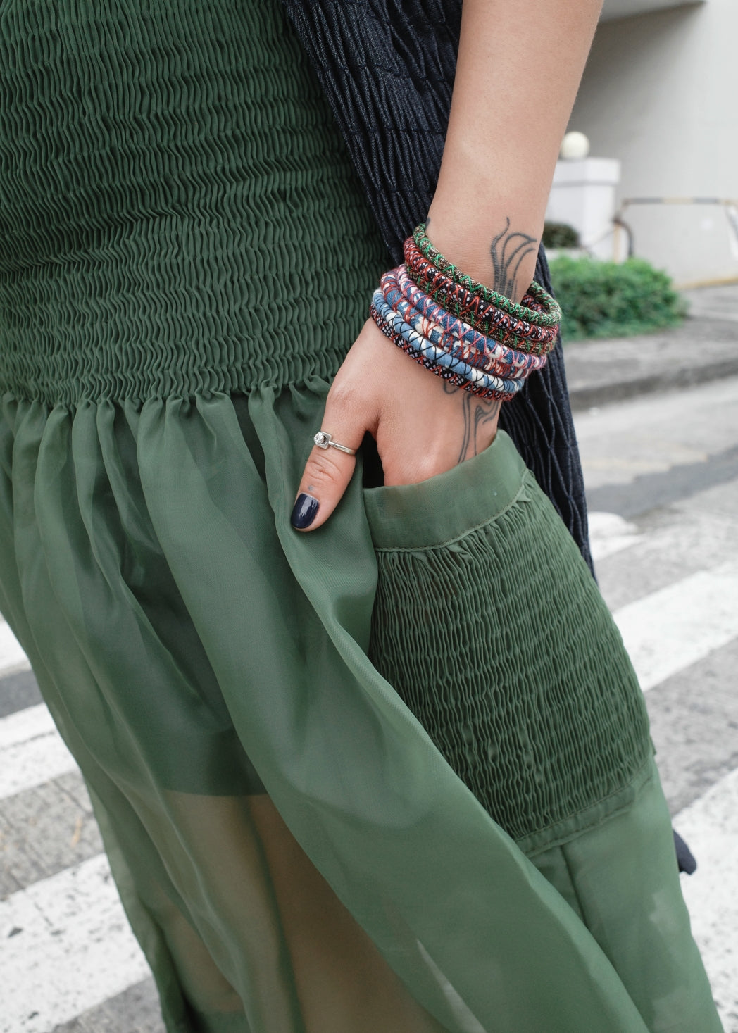 isa skirt - matte organdy, green