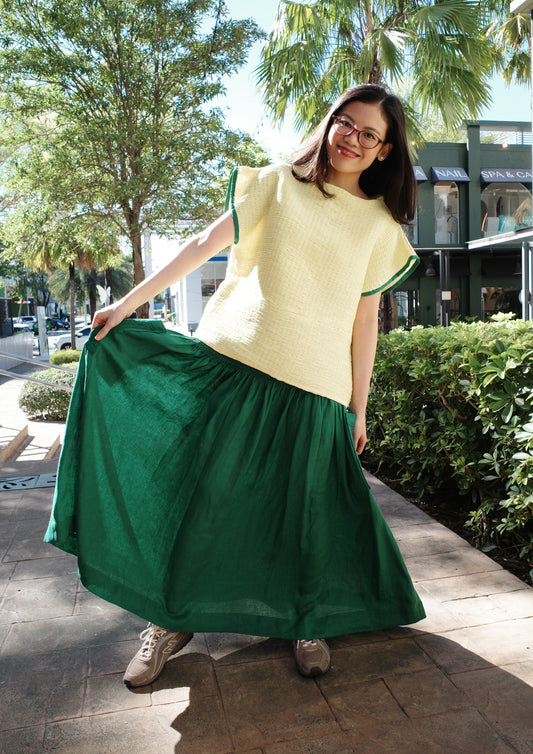 claudette shirt - lime yellow