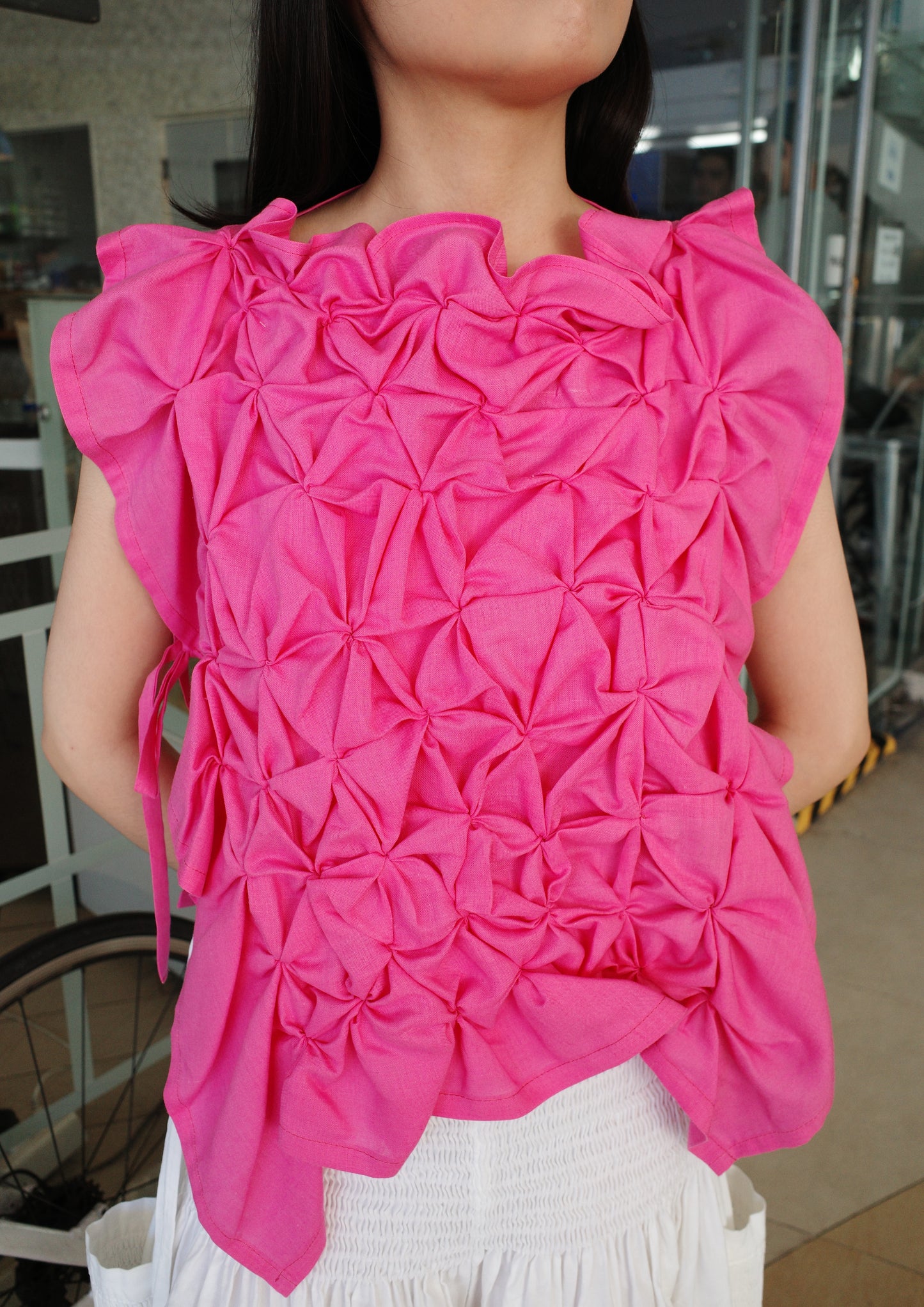 pucker bib - fuchsia
