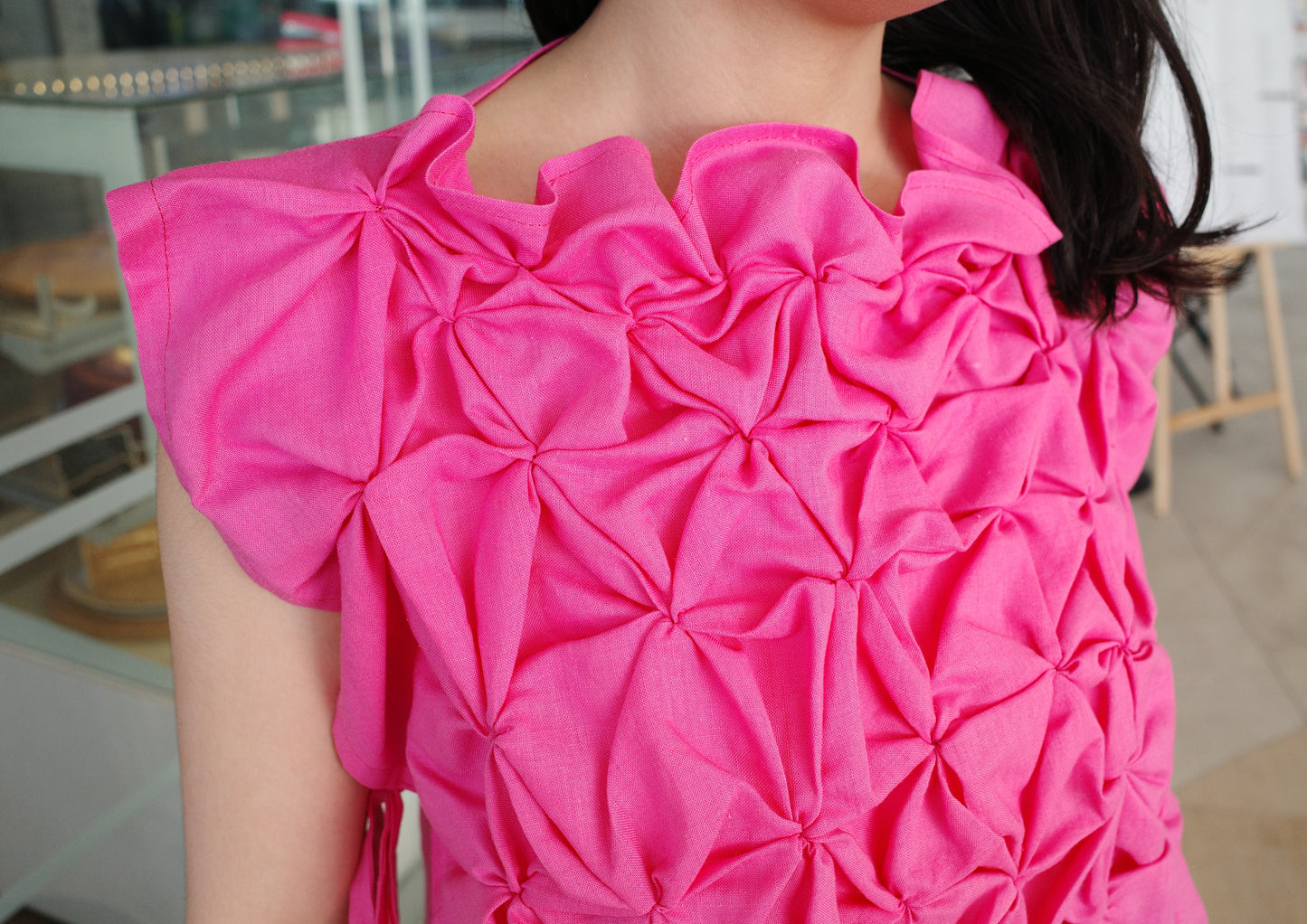 pucker bib - fuchsia