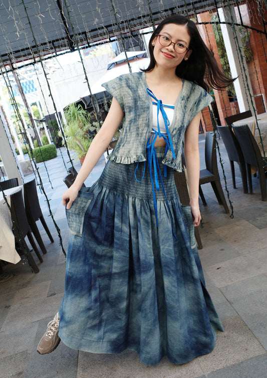 isa skirt - dyed navy