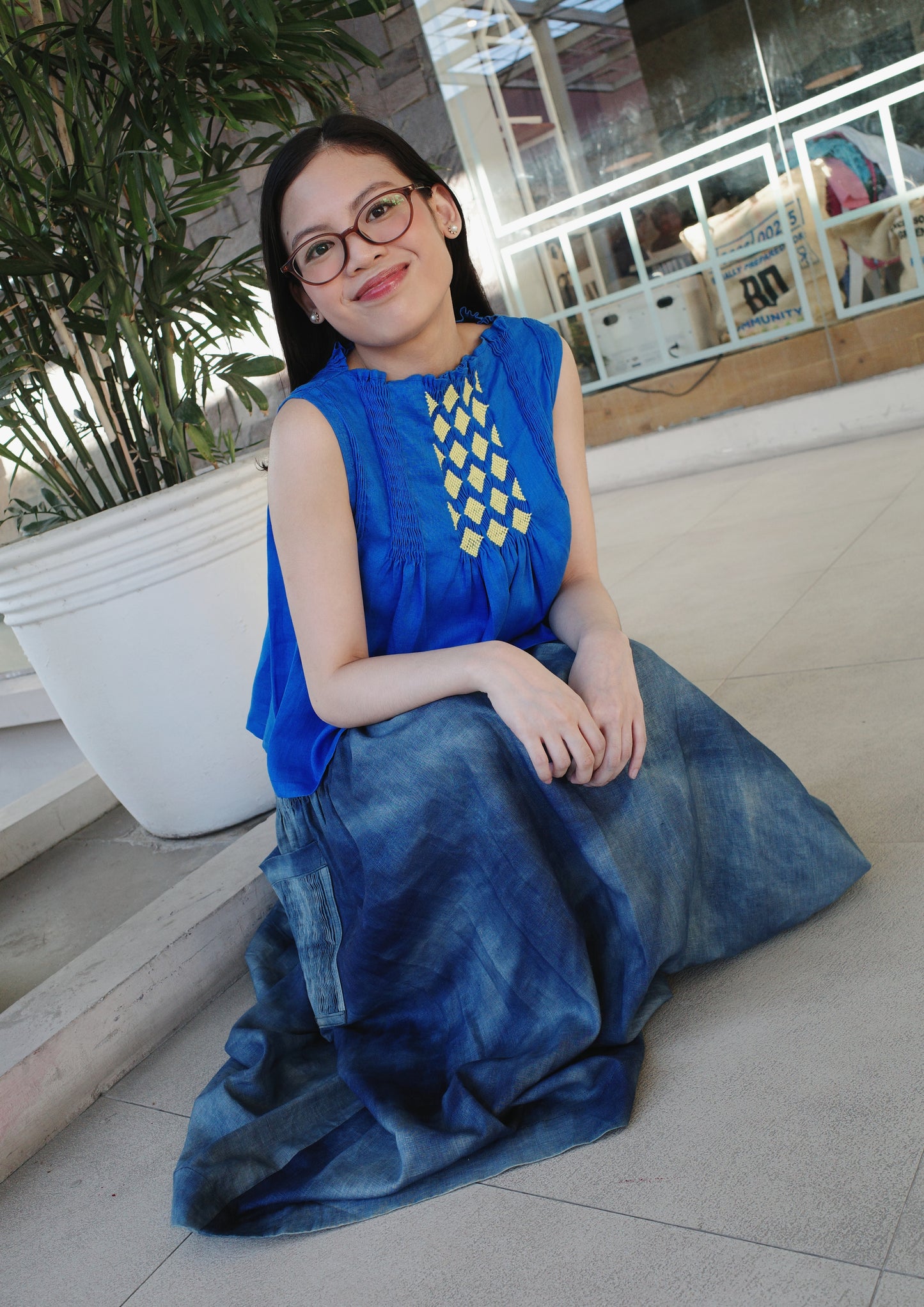 dilag top - royal blue