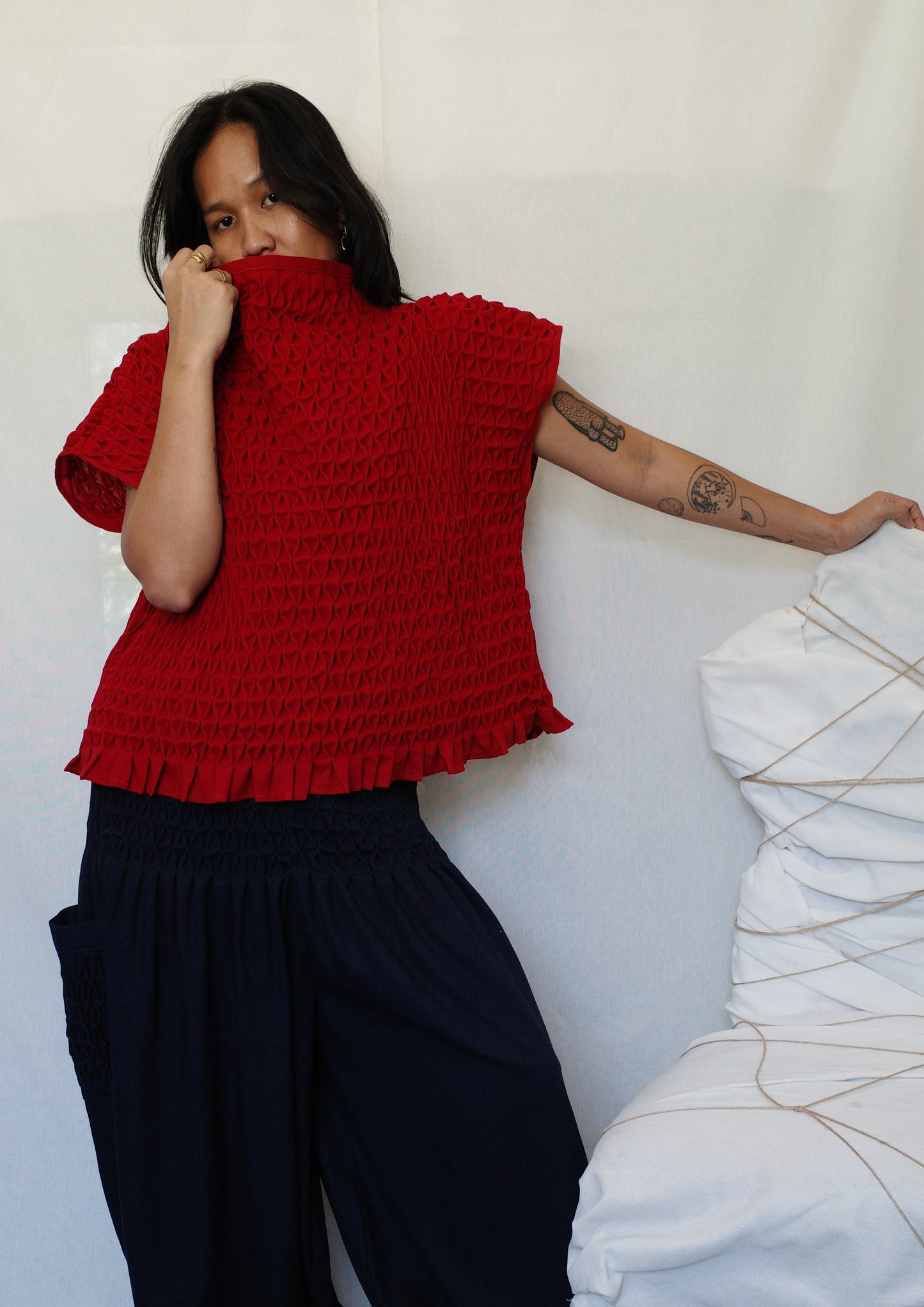 trina top - maroon