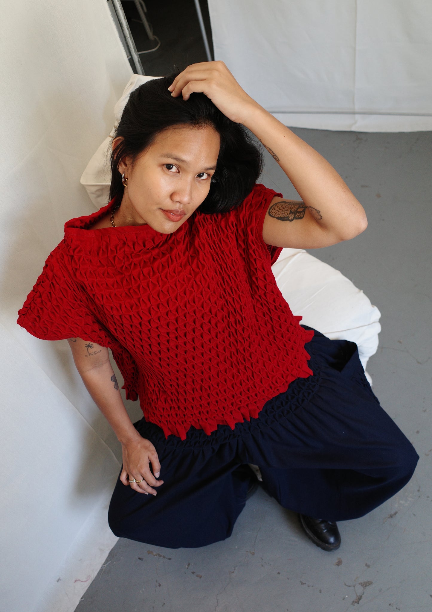 trina top - maroon