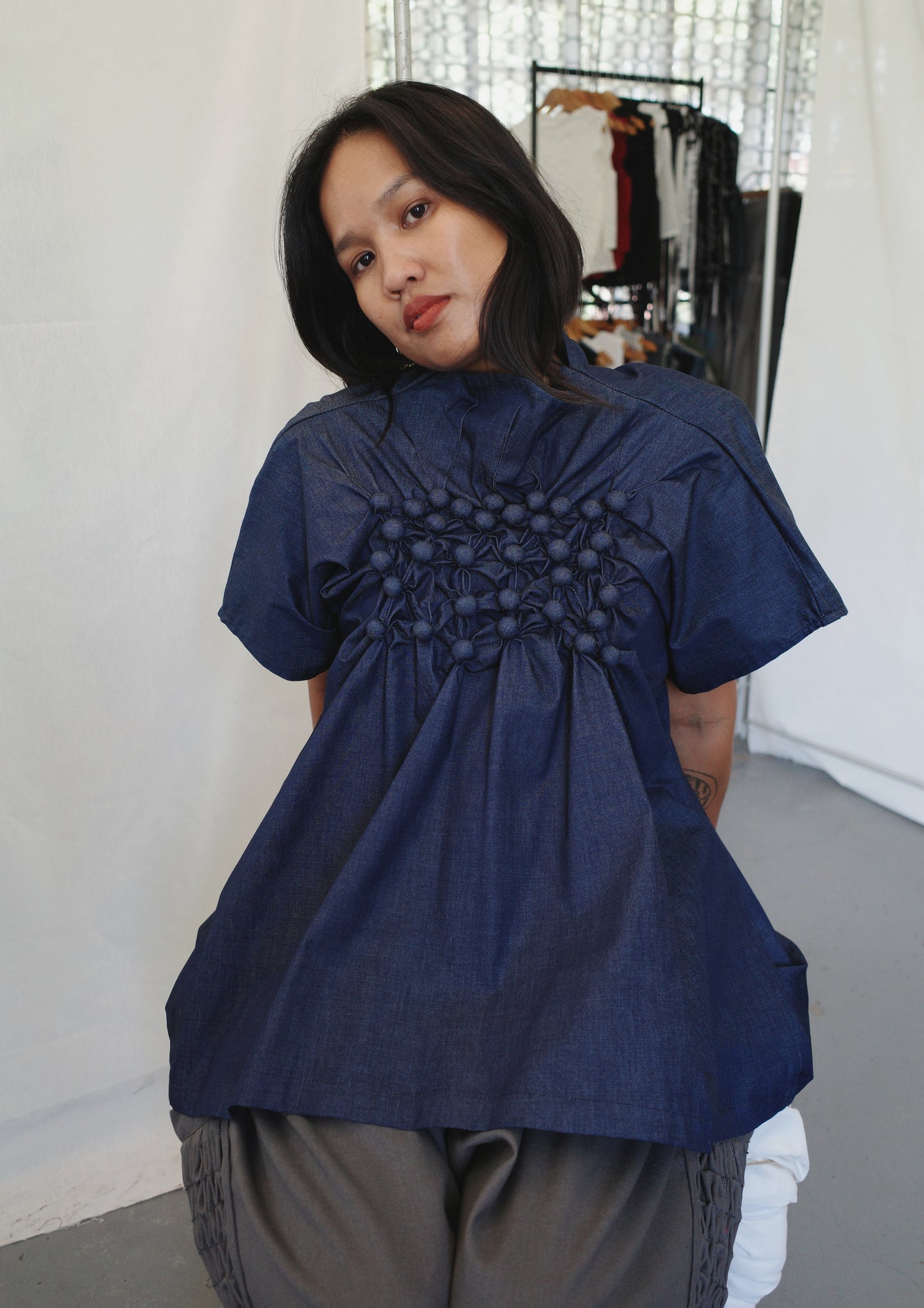 lorina blouse - soft maong navy
