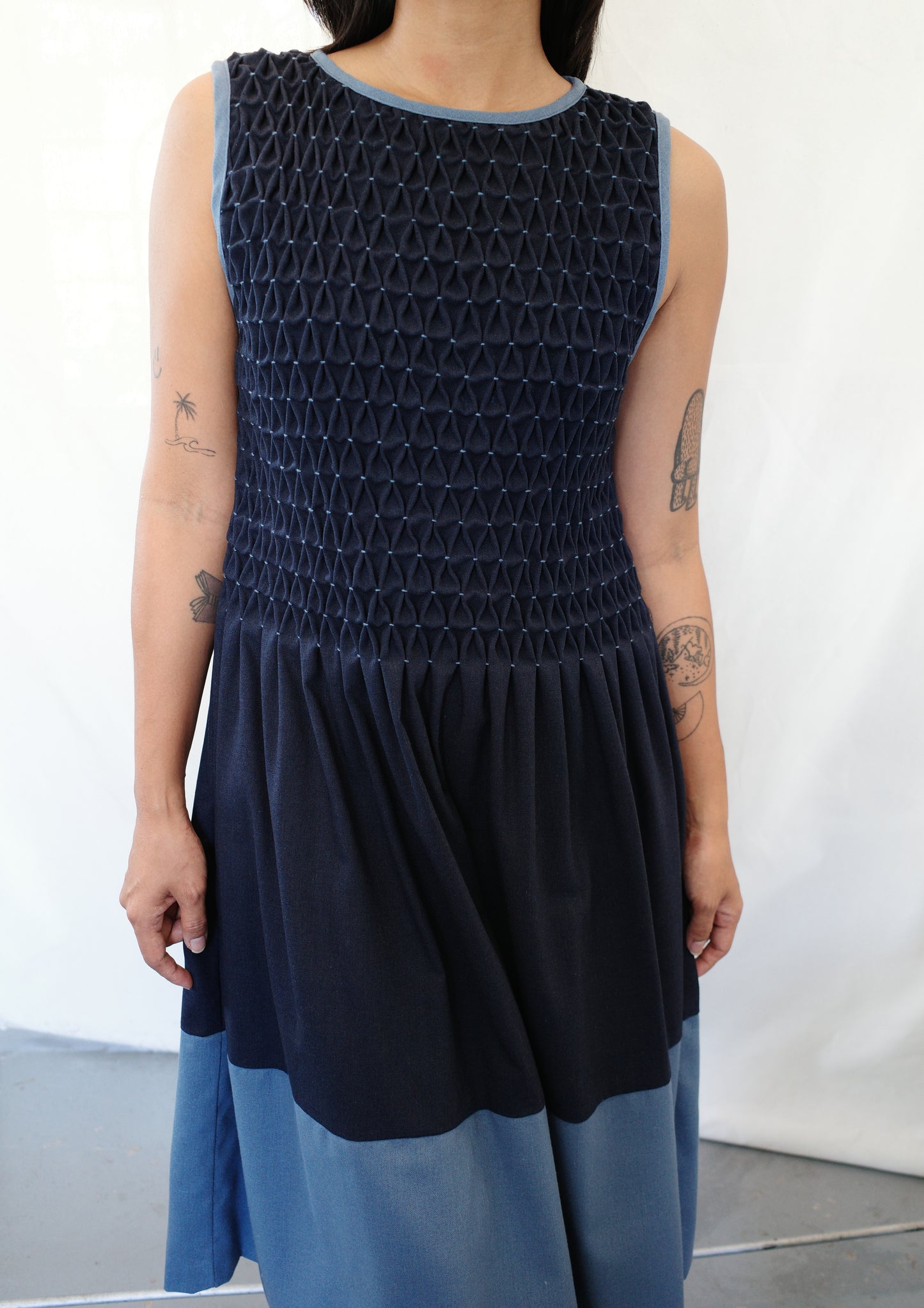 valerie dress - navy + denim