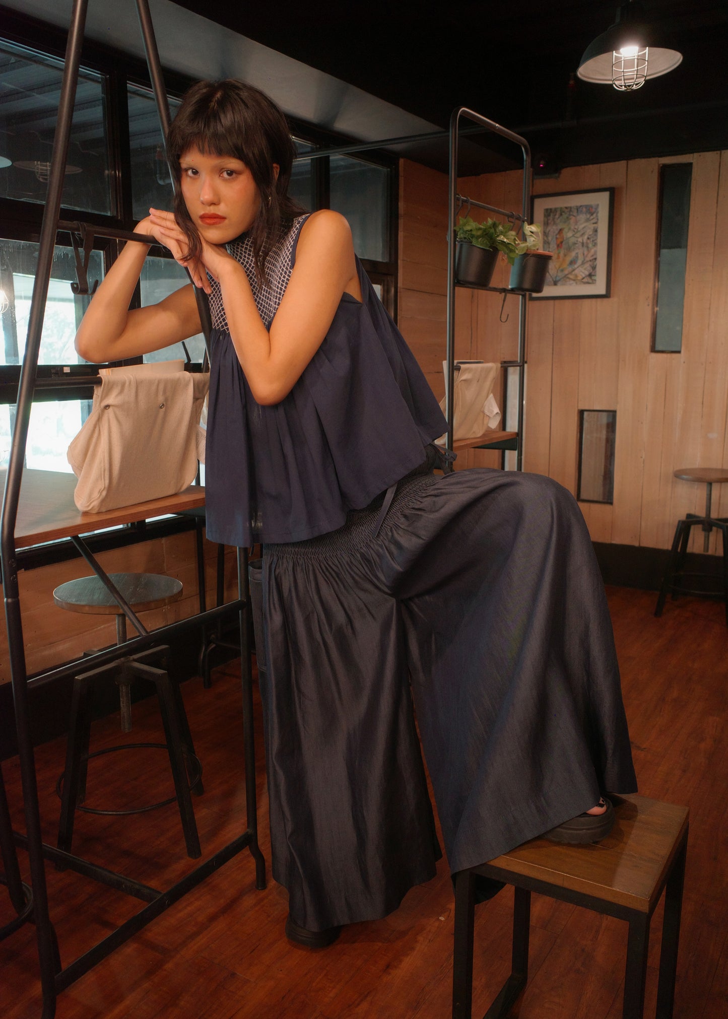 isa pants - navy chambray