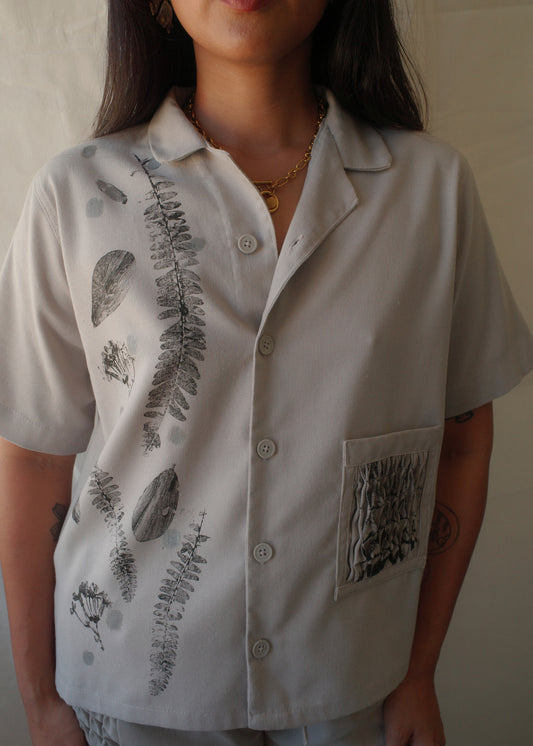 leaf shirt - gray
