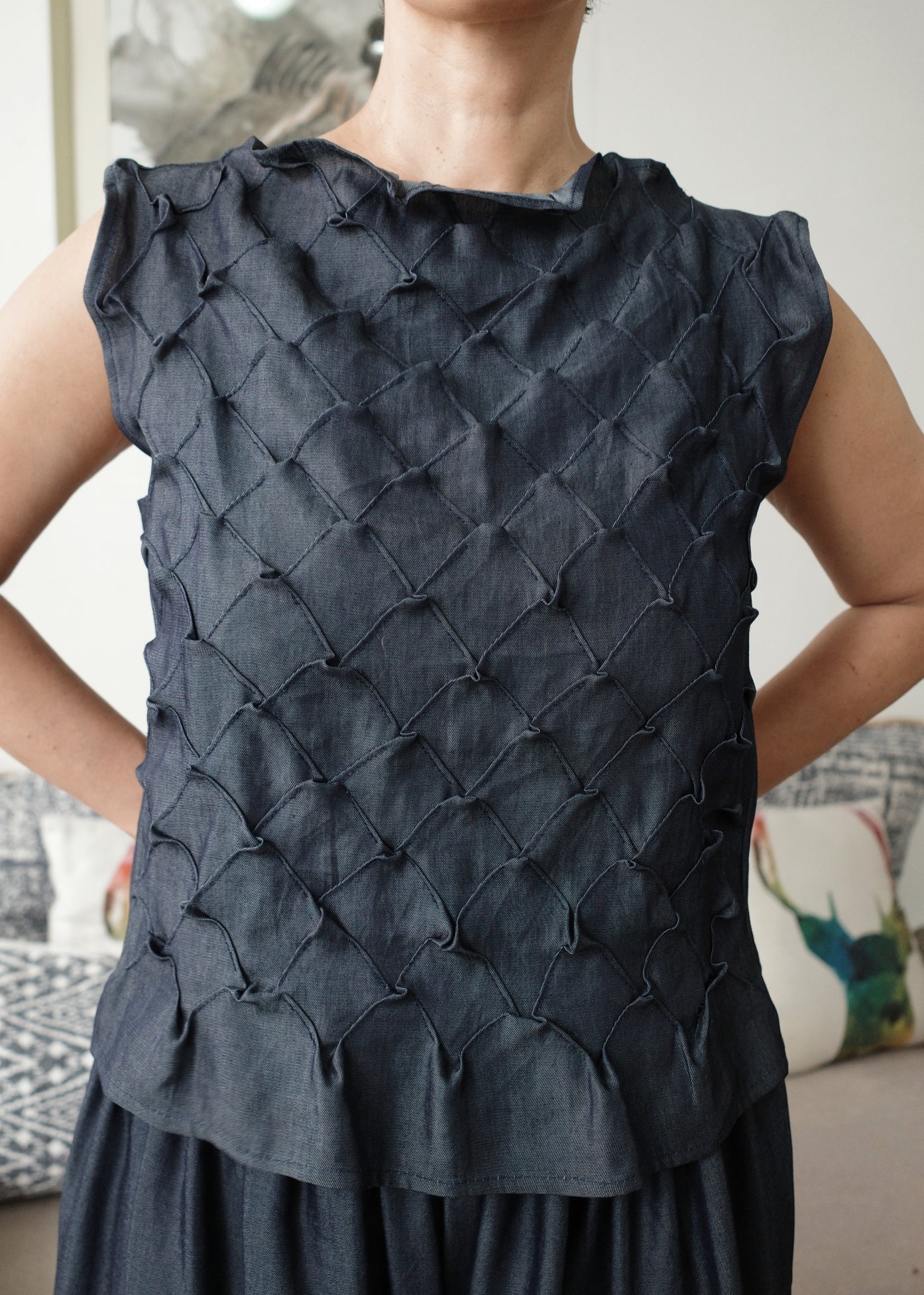 tria top - blue maong