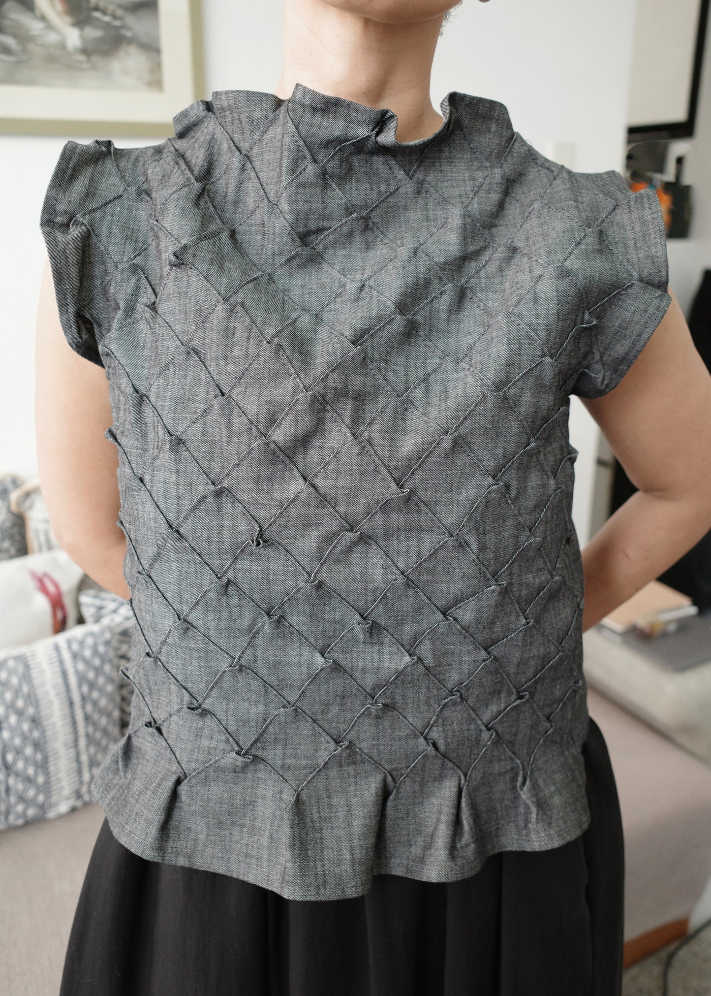 tria top - gray wool