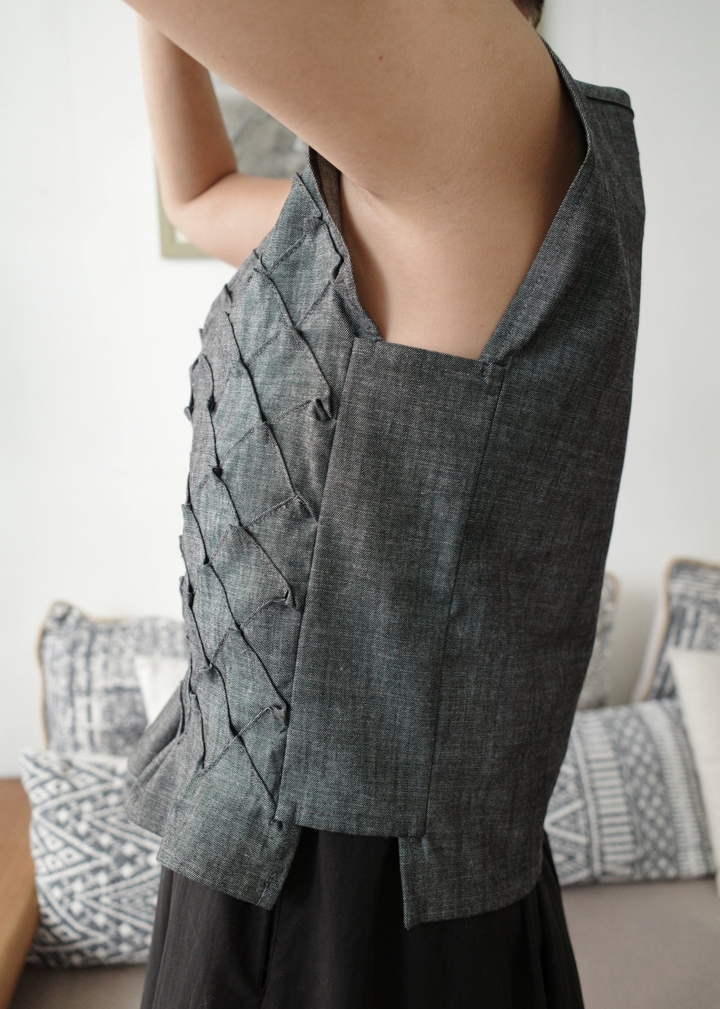 tria top - gray wool