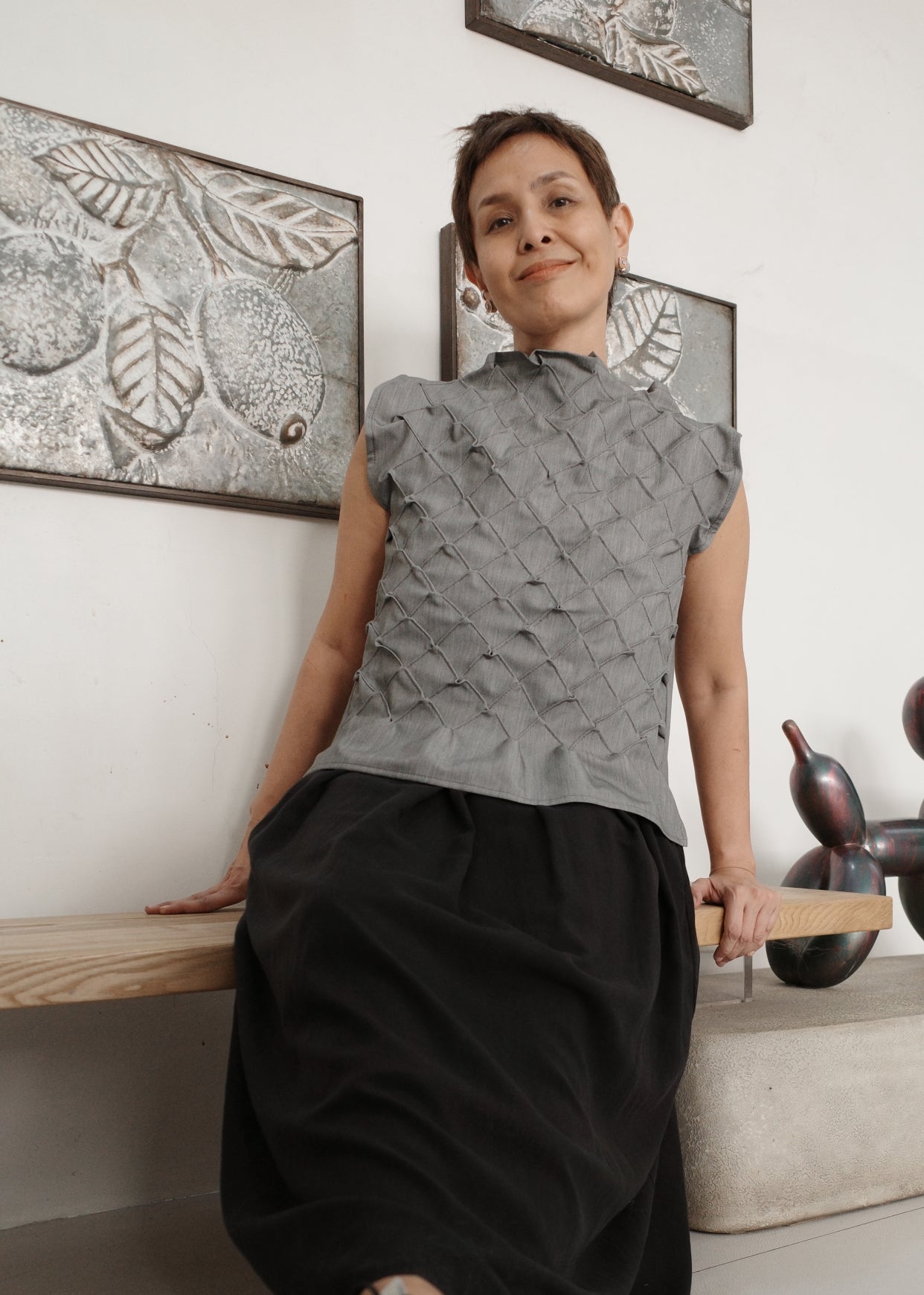tria top - gray maong