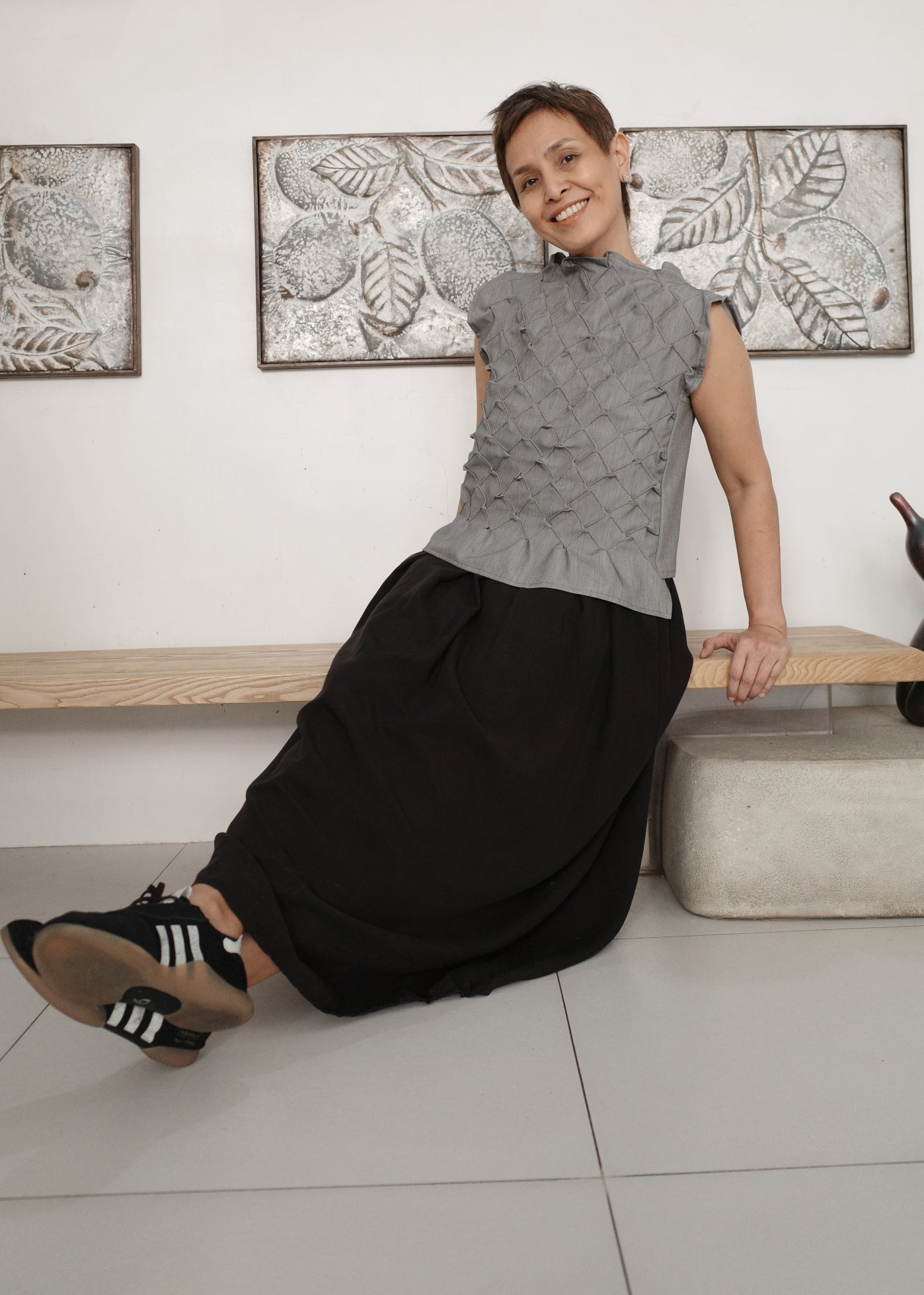 tria top - gray maong