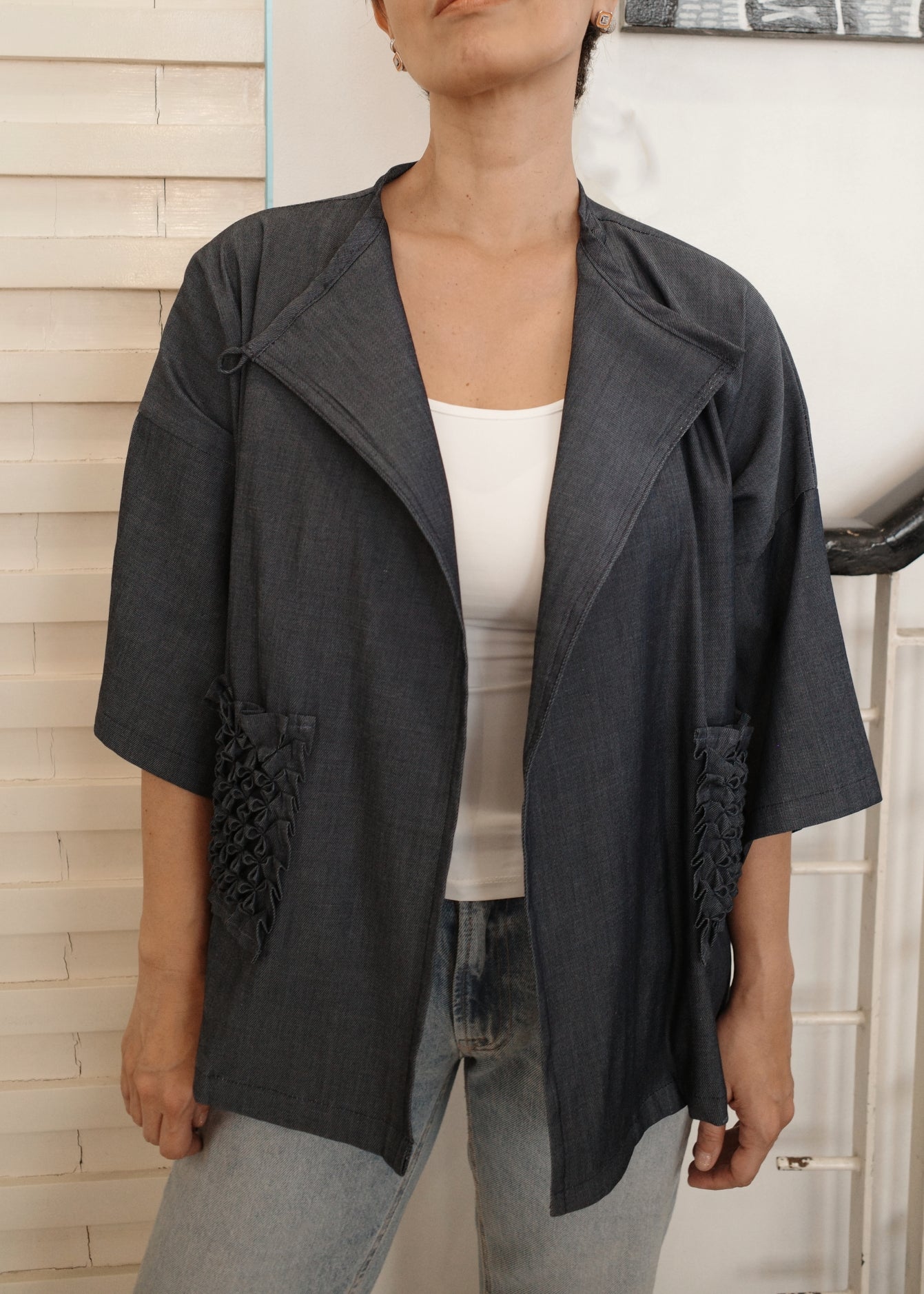 balabal jacket - blue soft maong