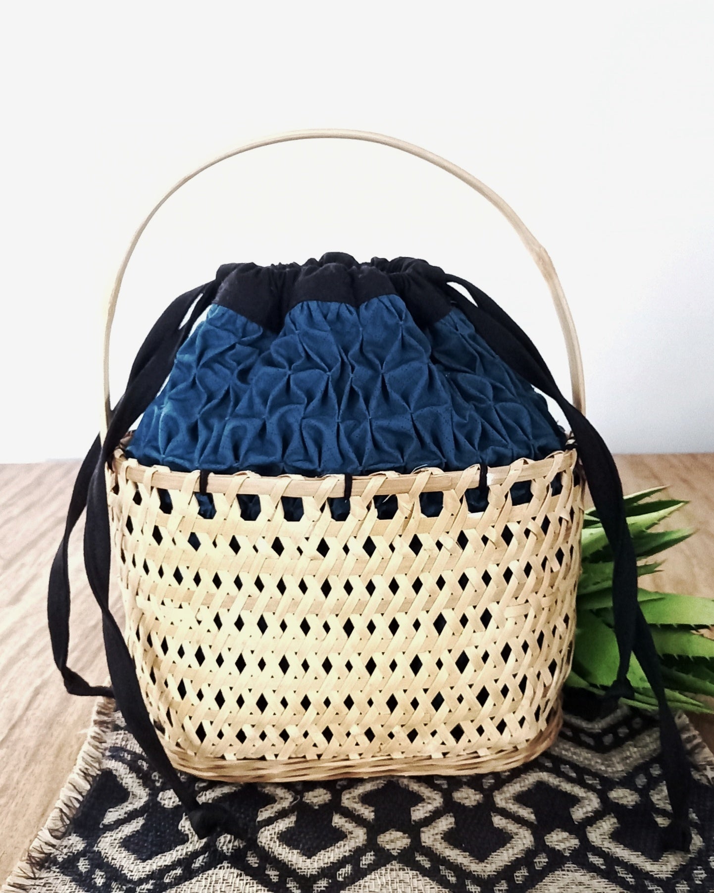 anita smocked bamboo bag