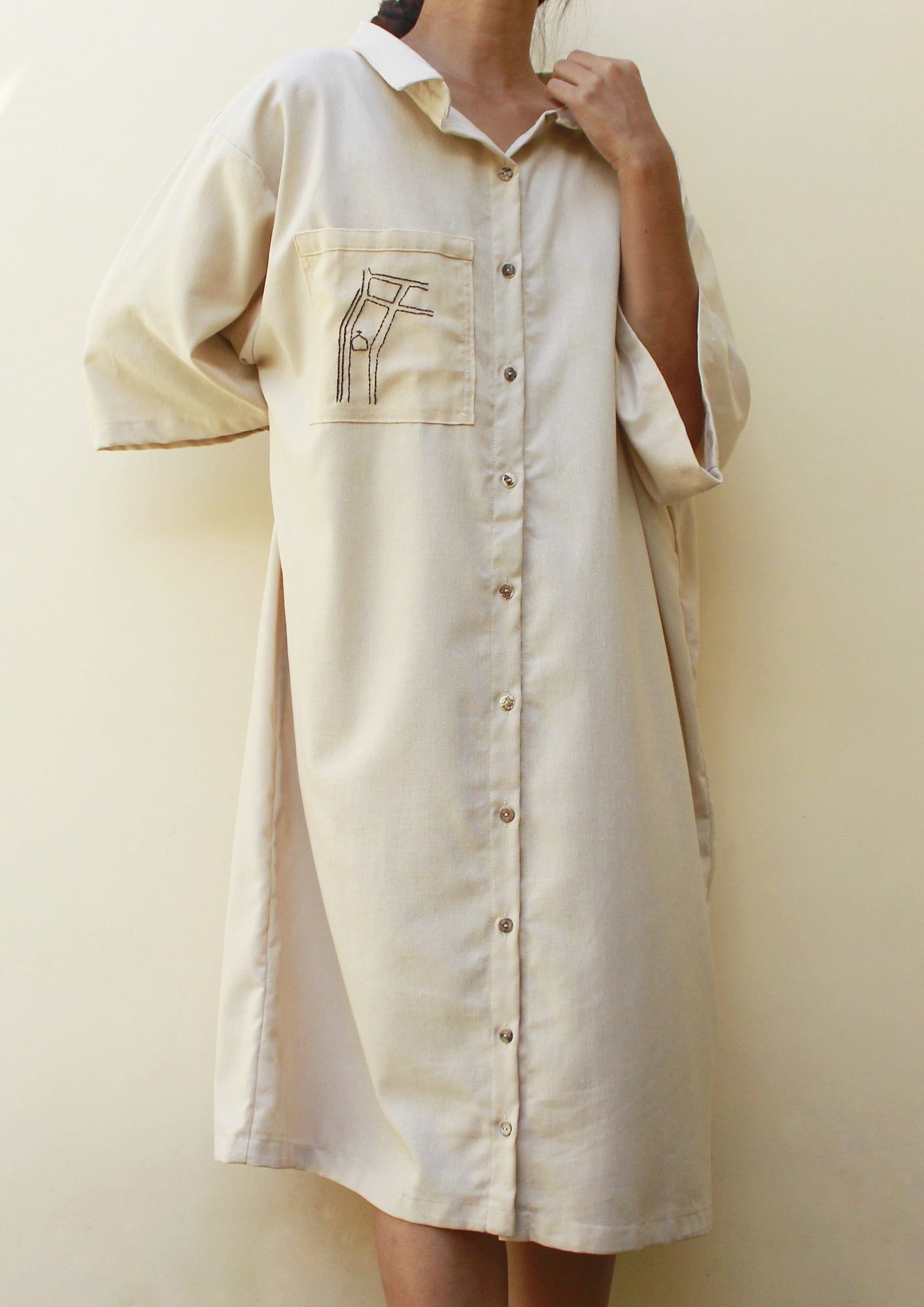 claire shirtdress - tan