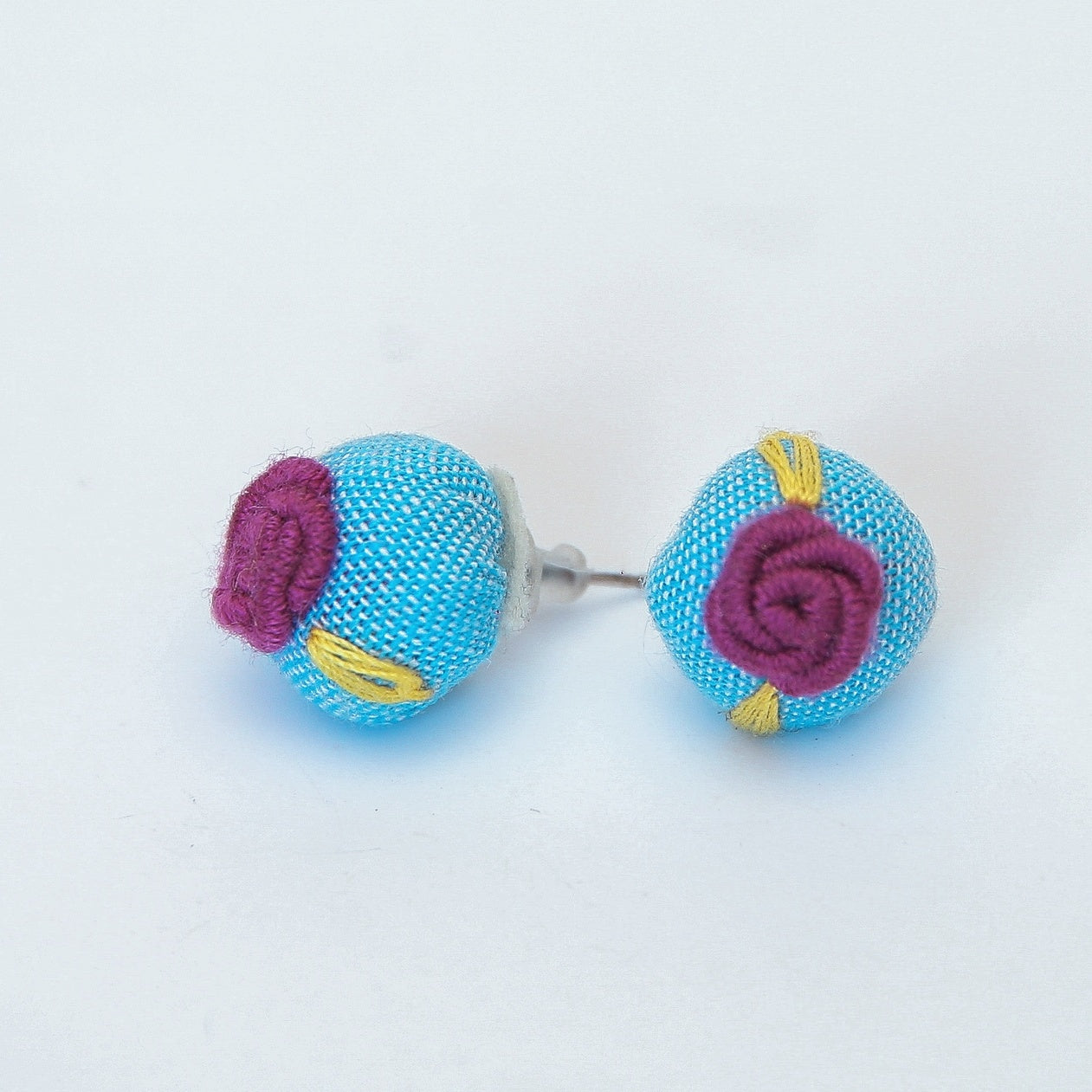 Rosette Embroidered Earrings