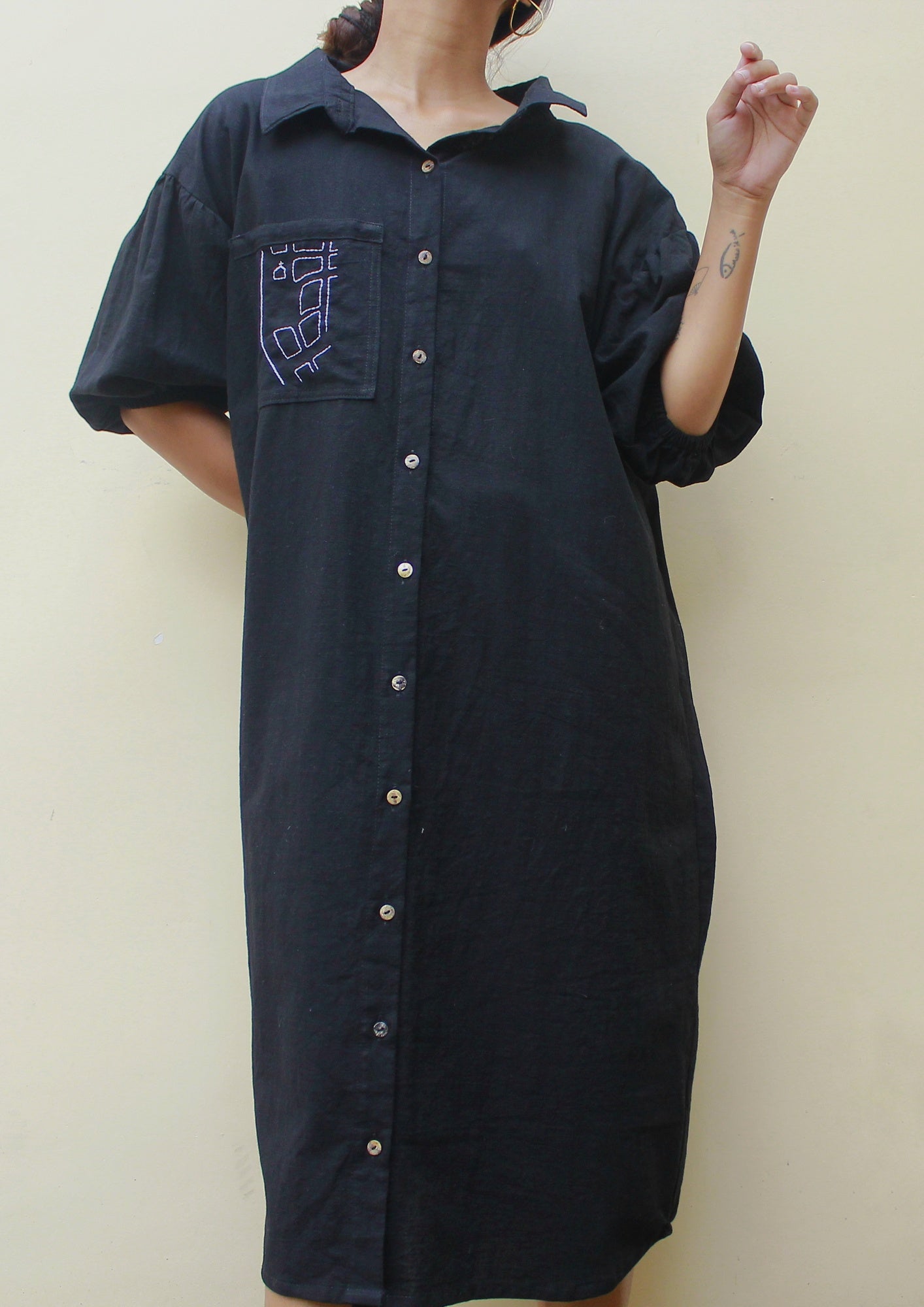 gina shirtdress - black