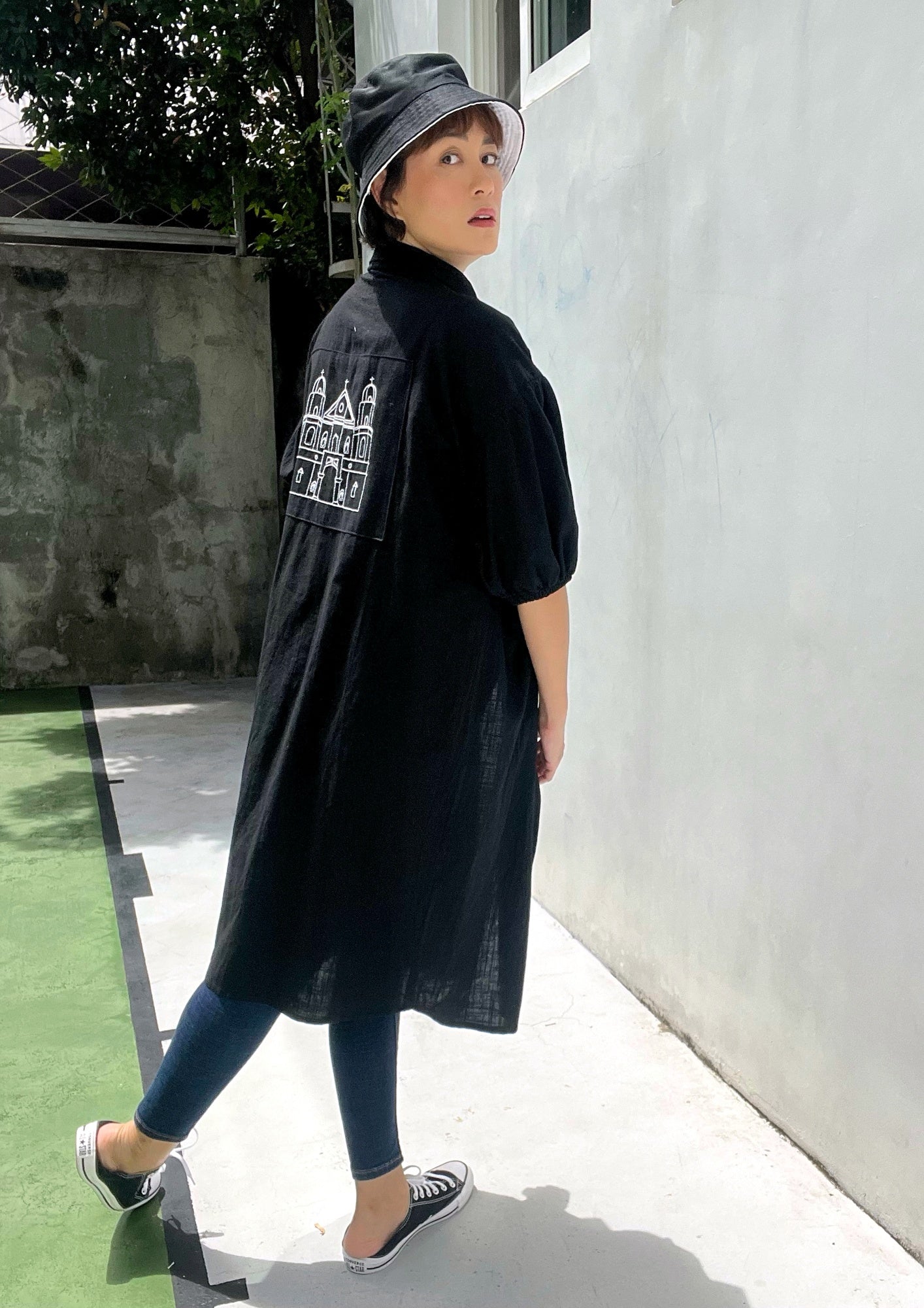 gina shirtdress - black