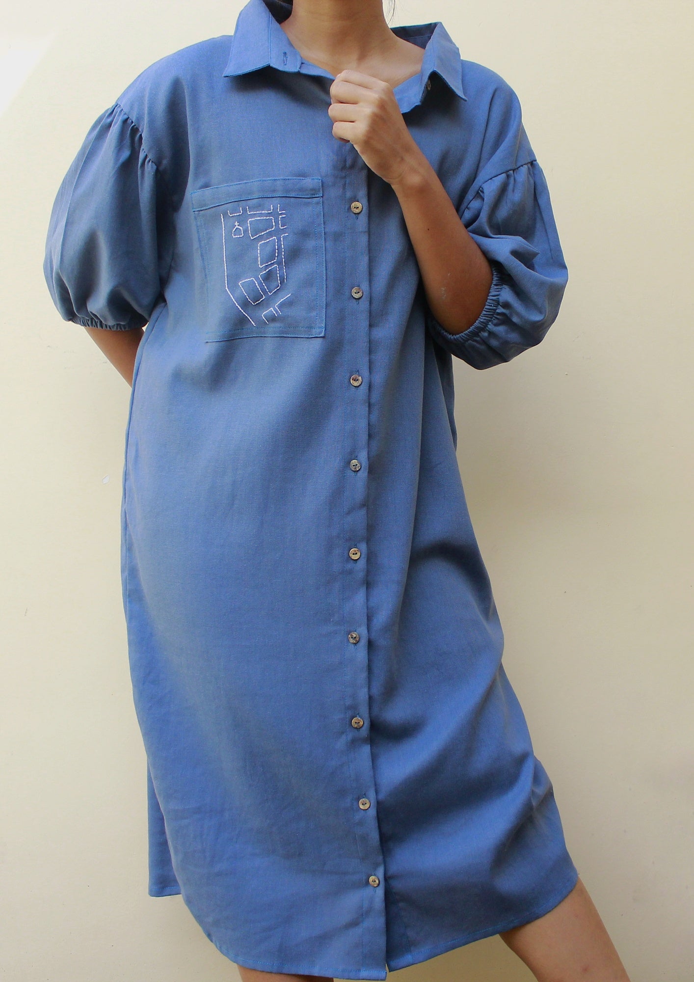 gina shirtdress - blue