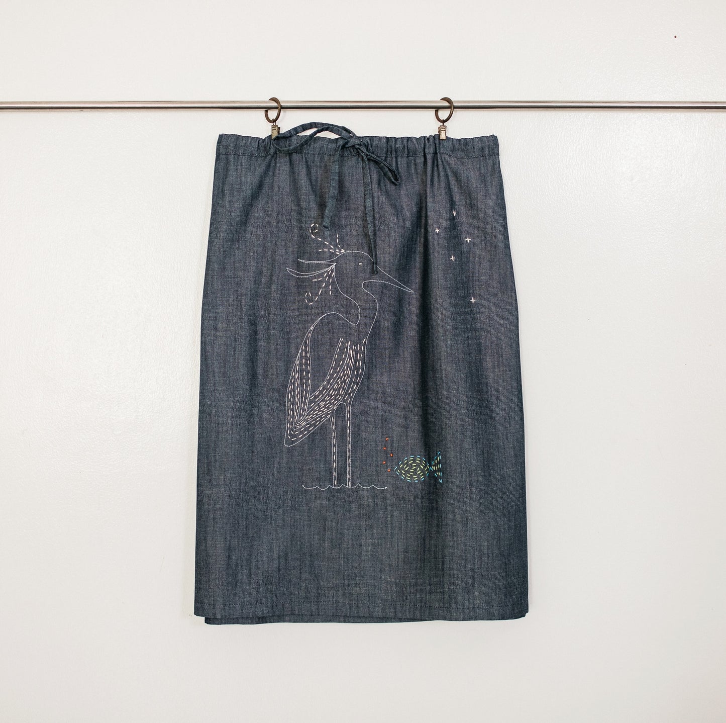 Little Egret Denim Drawstring Skirt no. 1